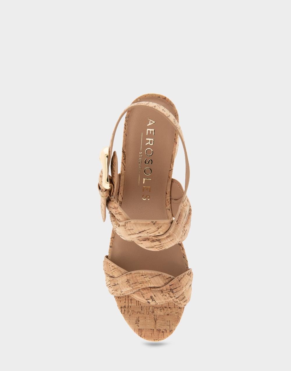 Aerosoles Comfortable Women's Platform Sandals In Natural Cork