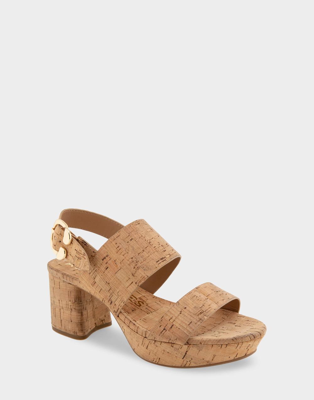 Aerosoles Comfortable Women's Platform Sandals In Natural Cork