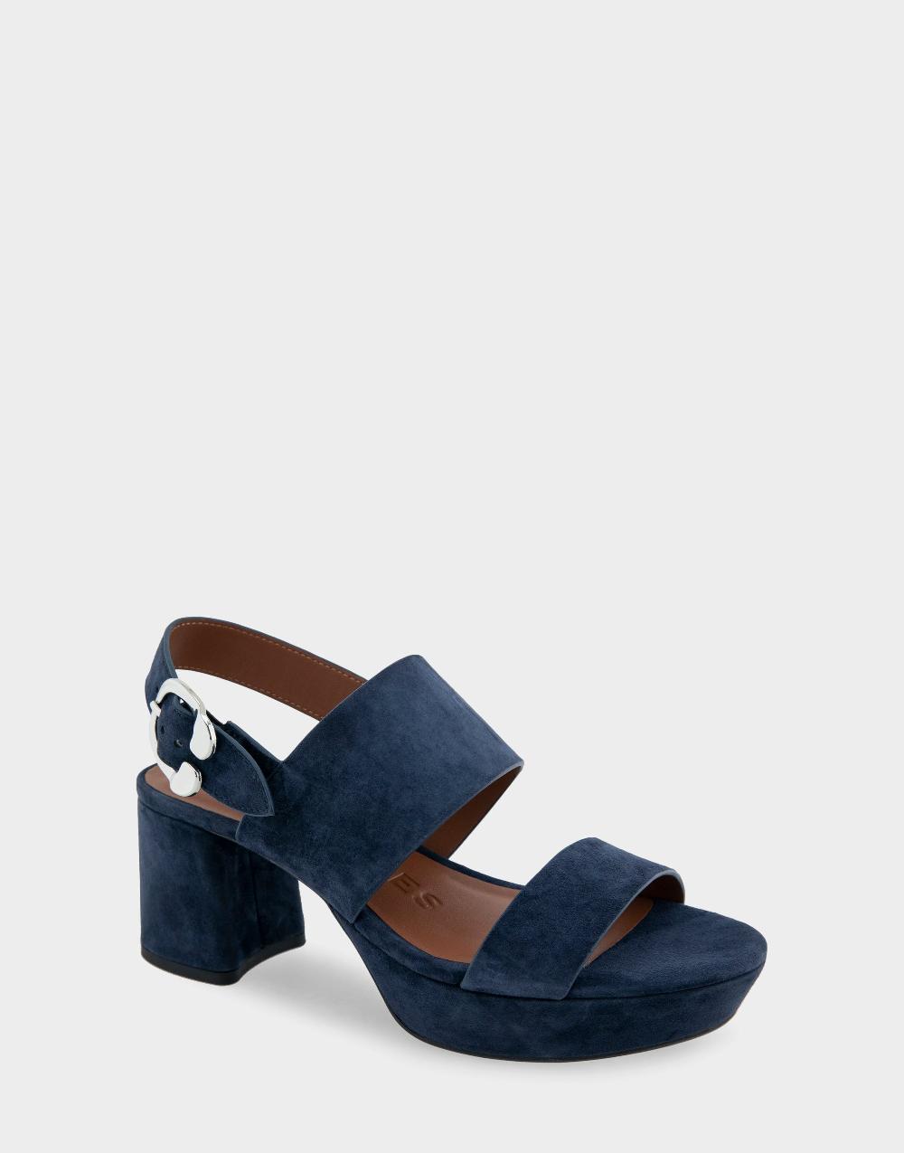 Aerosoles Comfortable Women's Platform Sandals In Navy Suede