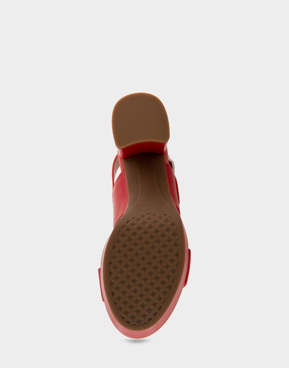 Aerosoles Comfortable Women's Platform Sandals In Racing Red Leather