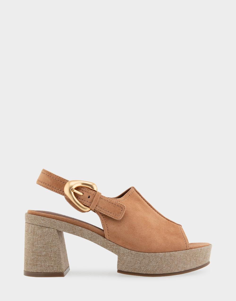 aerosoles Comfortable Women's Platform Sandals in Tan Suede aerosoles Comfortable Women's Platform Sandals in Tan Suede