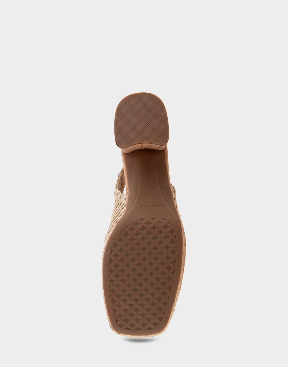 Aerosoles Comfortable Women's Platform Slingback In Natural Raffia Fabric