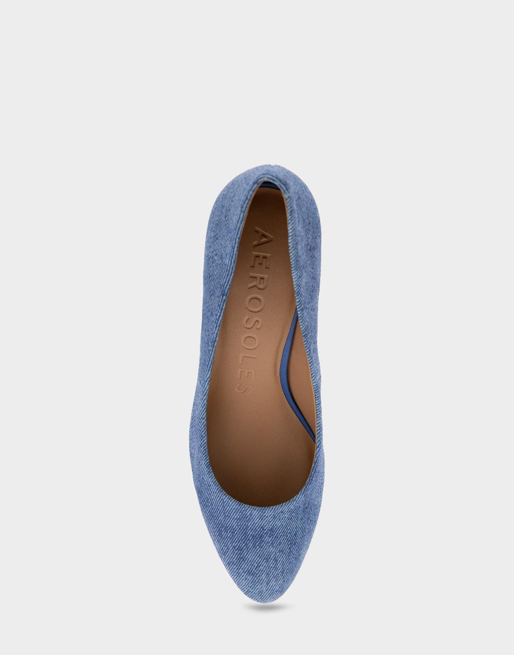 Aerosoles Comfortable Women's Pumps In Blue Denim Suede
