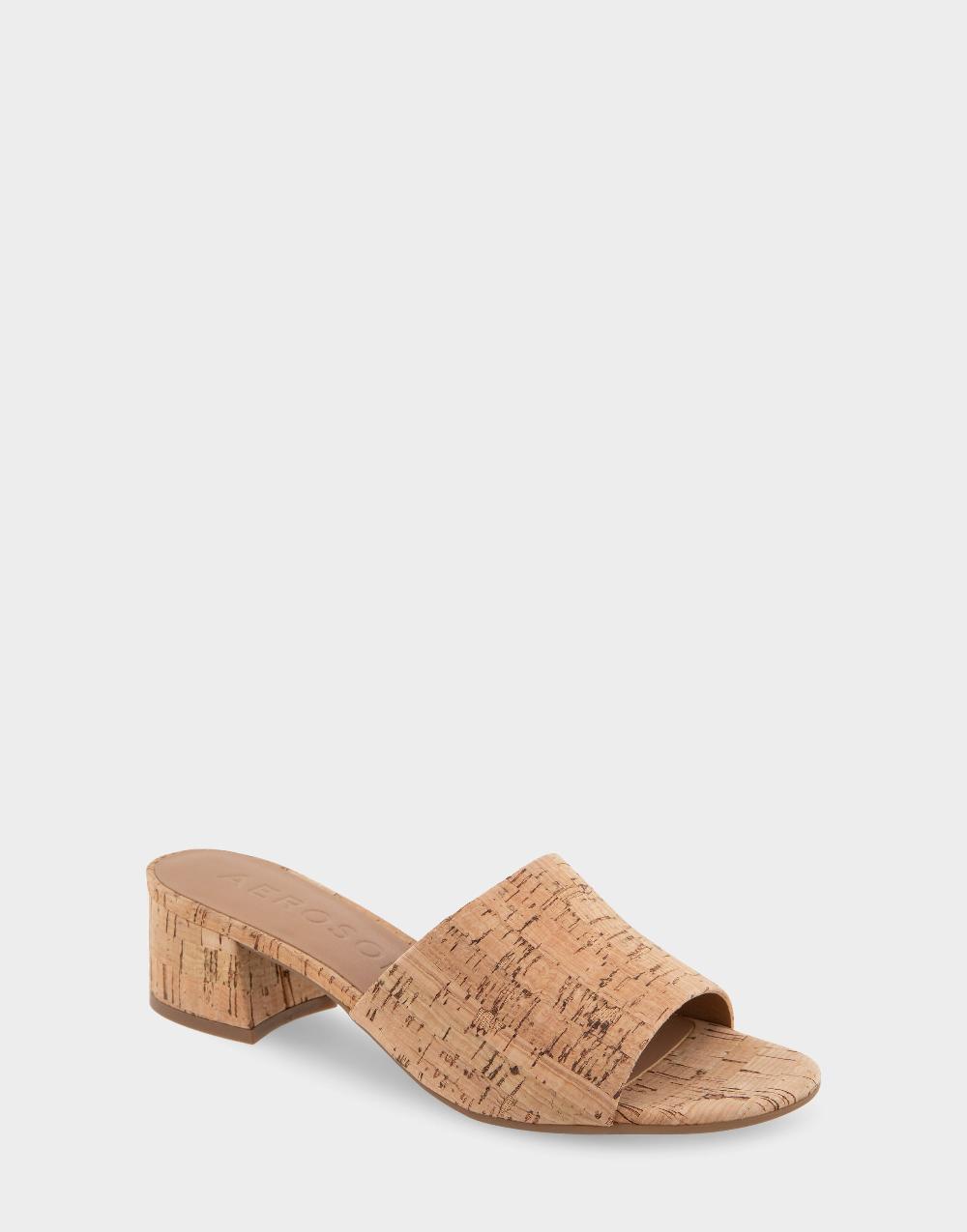 Aerosoles Comfortable Women's Slide Sandals In Natural Cork