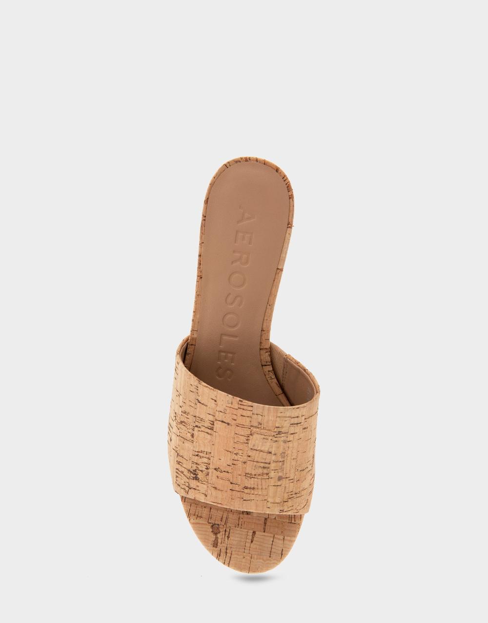 Aerosoles Comfortable Women's Slide Sandals In Natural Cork