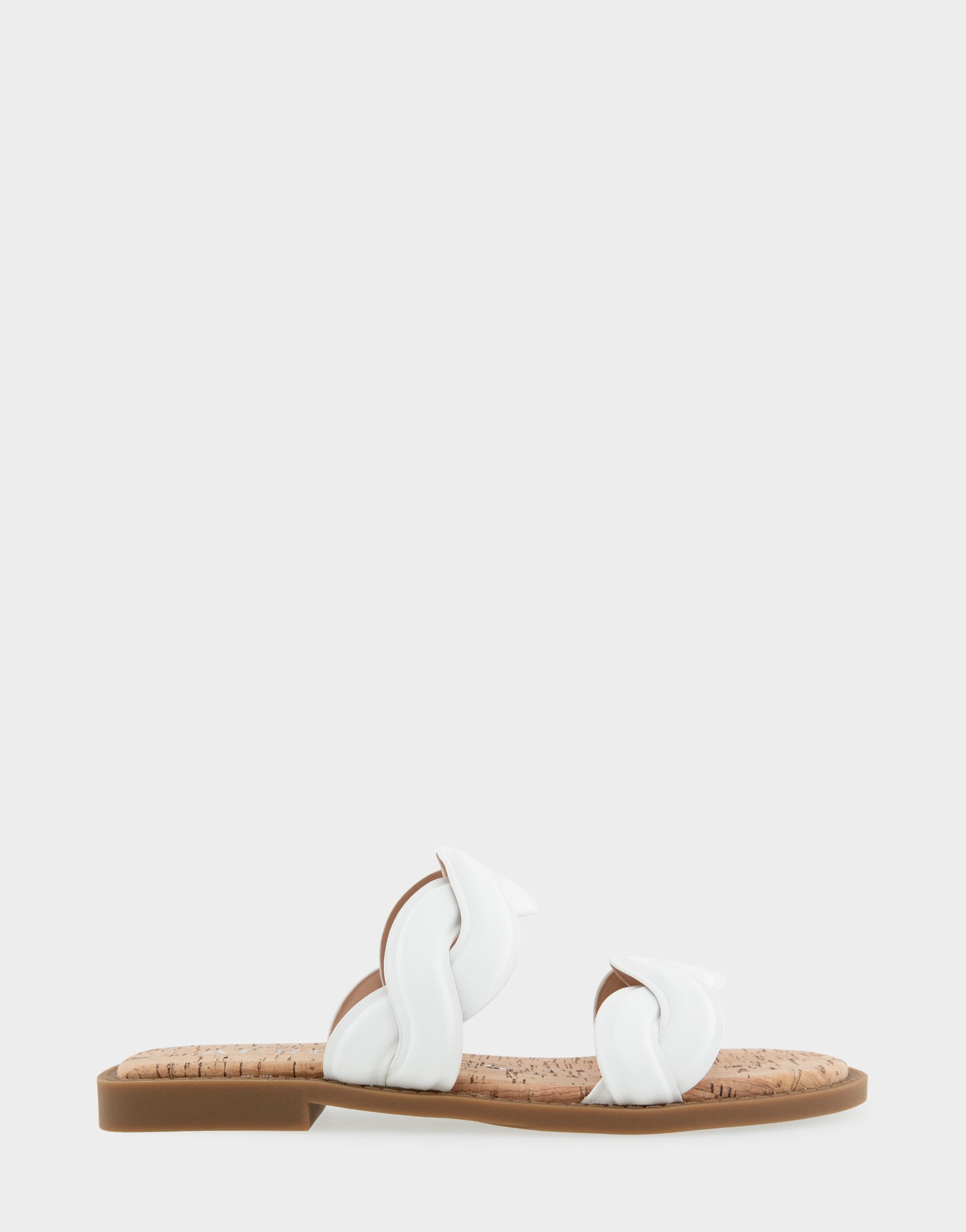 aerosoles Comfortable Women's Slide Sandals in White Faux Leather Faux Leather