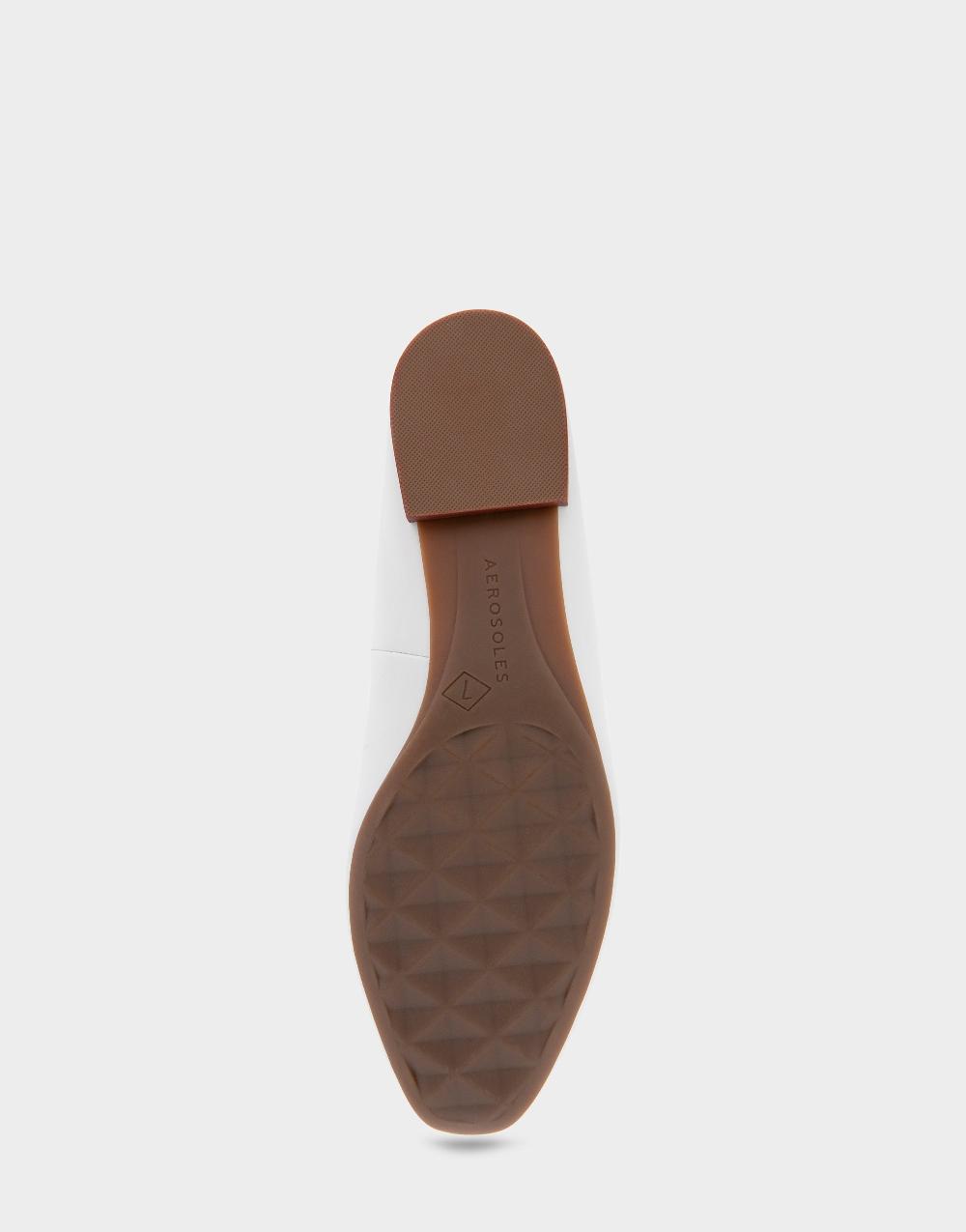 Aerosoles Comfortable Women's Slides In White Shiny Leather Leather