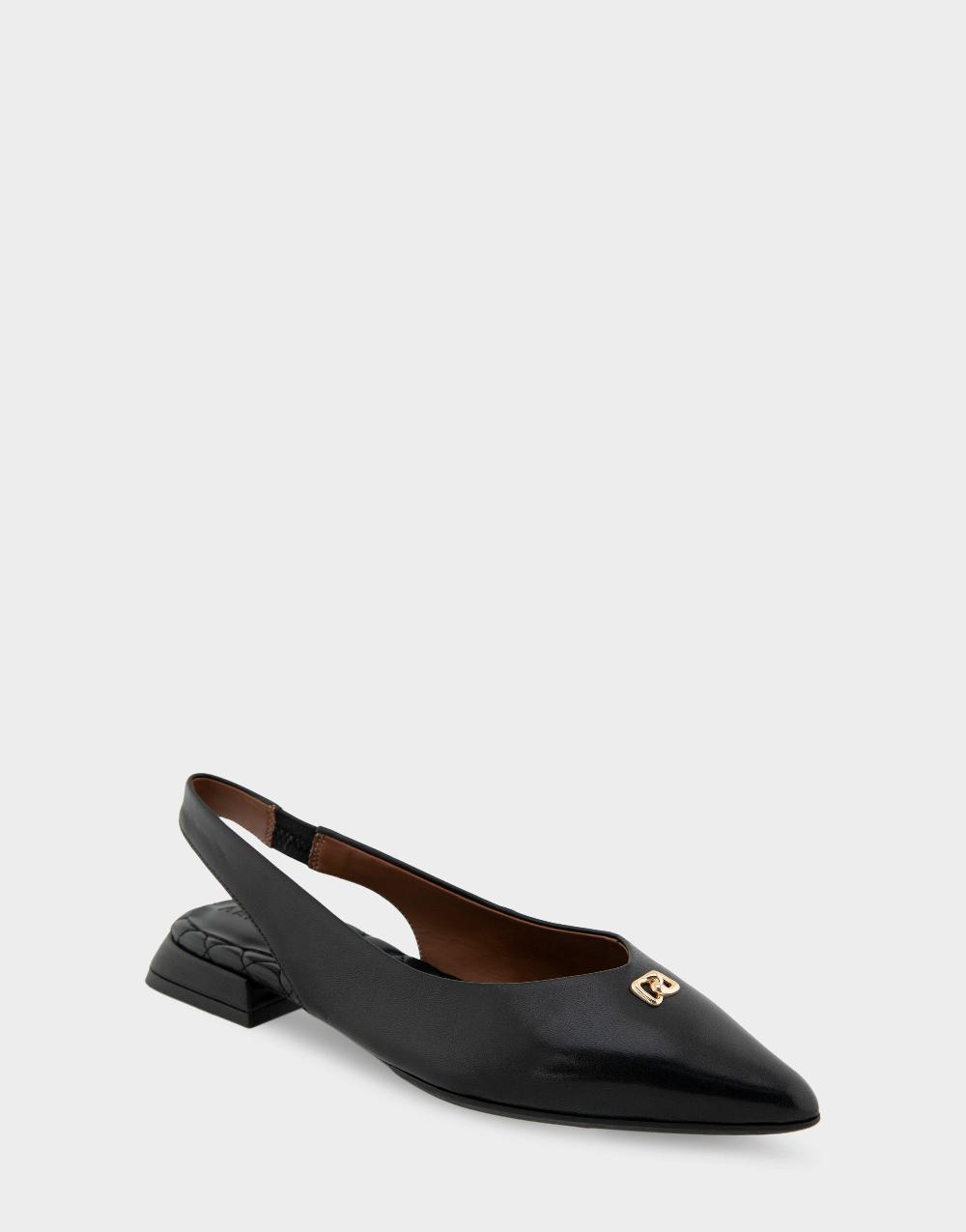 Aerosoles Comfortable Women's Slingback Flats In Black Leather