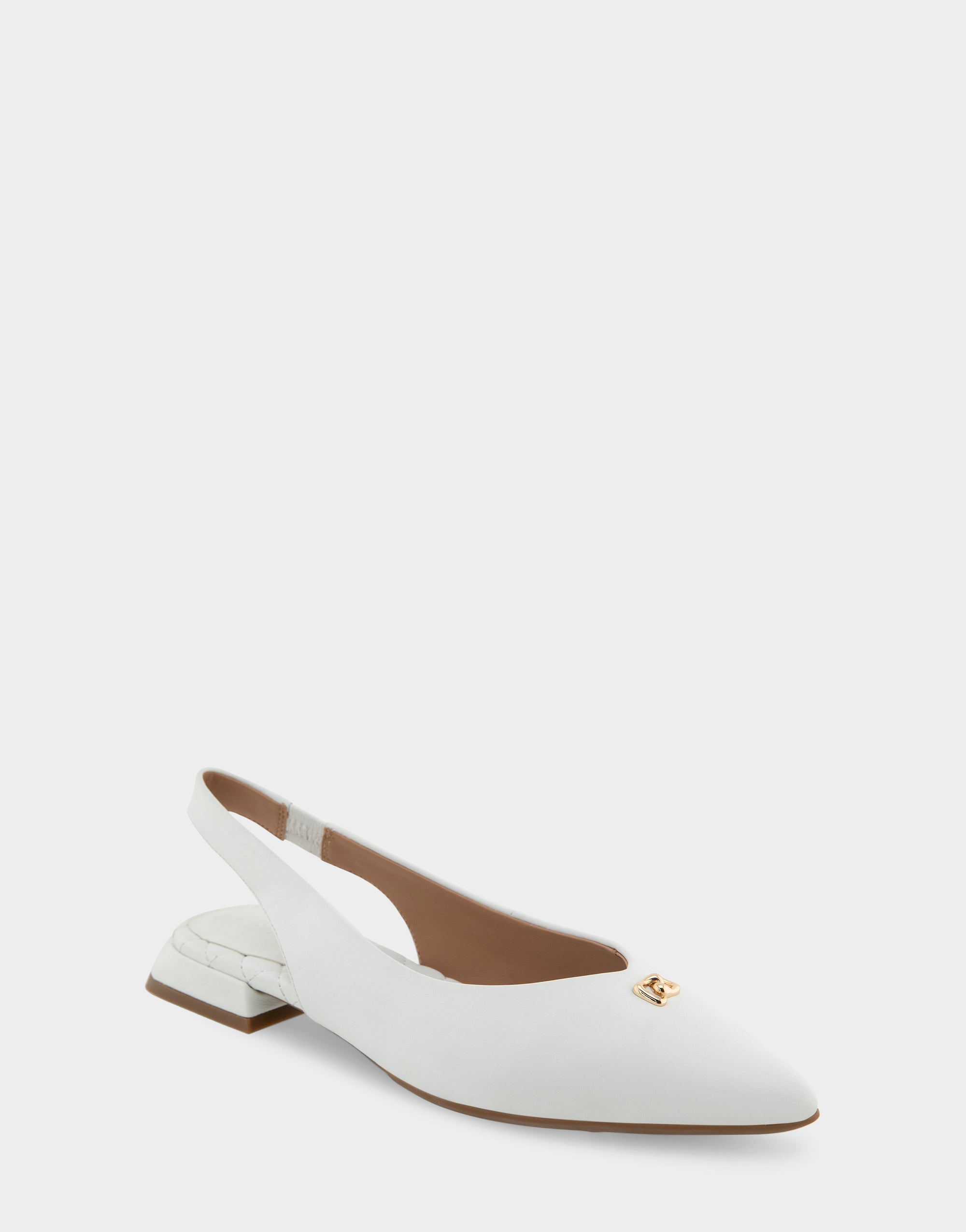 Aerosoles Comfortable Women's Slingback Flats In White Leather