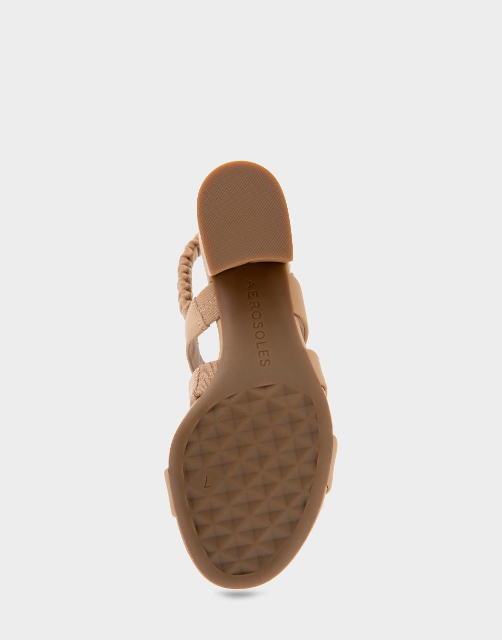 Aerosoles Comfortable Women's Slingback Sandals In Beige Leather