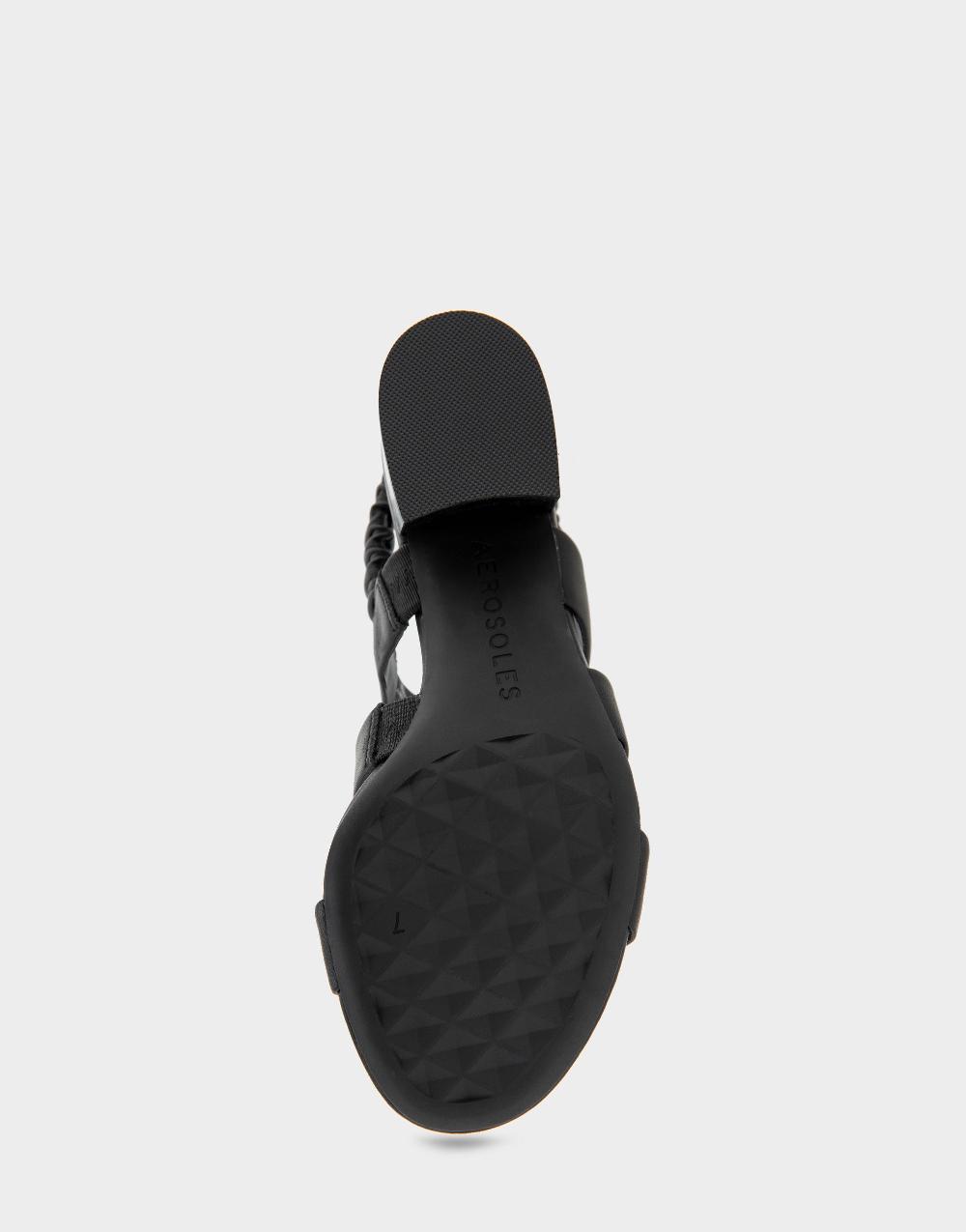 Aerosoles Comfortable Women's Slingback Sandals In Black Leather