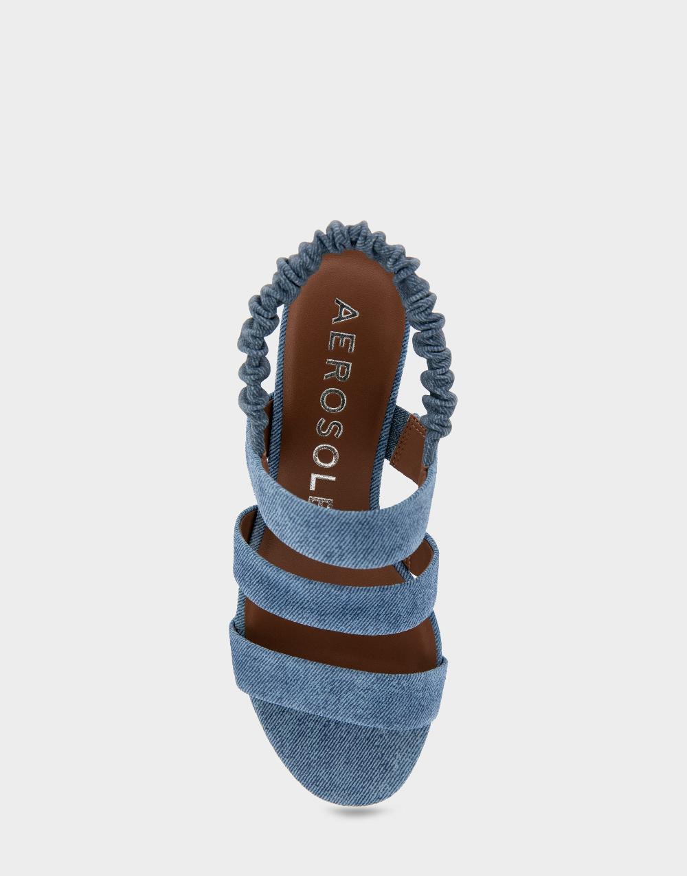 Aerosoles Comfortable Women's Slingback Sandals In Blue Suede