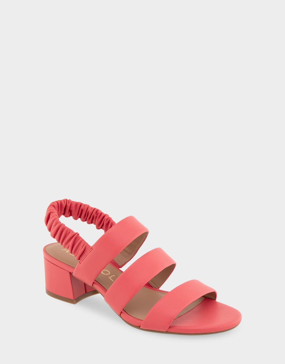 Aerosoles Comfortable Women's Slingback Sandals In Coral Leather