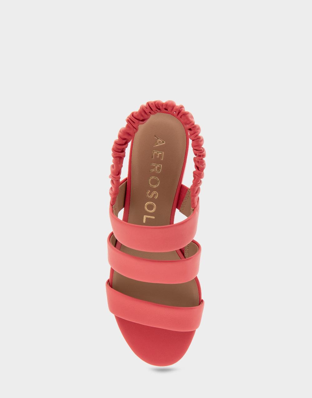 Aerosoles Comfortable Women's Slingback Sandals In Coral Leather