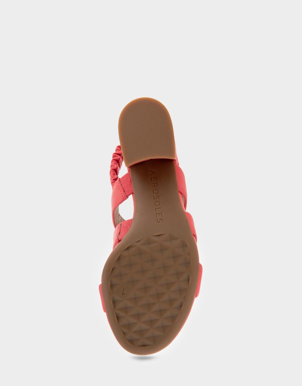 Aerosoles Comfortable Women's Slingback Sandals In Coral Leather