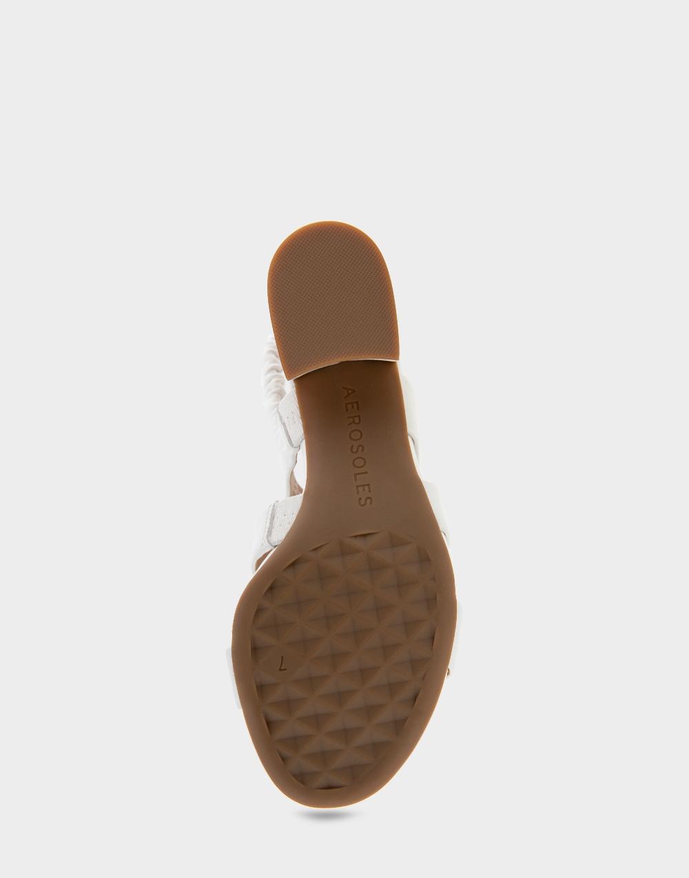 Aerosoles Comfortable Women's Slingback Sandals In White Leather