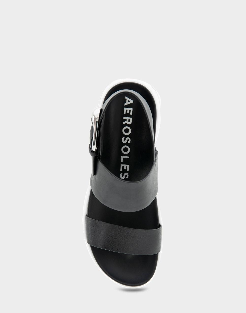 Aerosoles Comfortable Women's Sneaker Sandals In Black Faux Leather