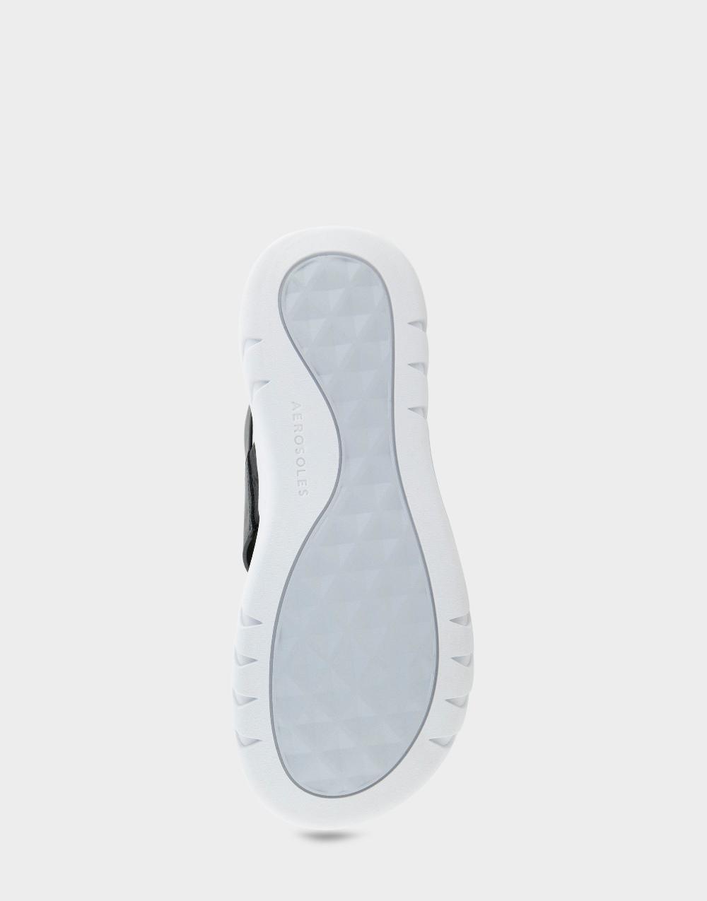 Aerosoles Comfortable Women's Sneaker Sandals In Black Faux Leather