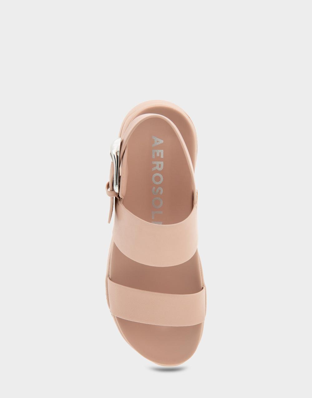 Aerosoles Comfortable Women's Sneaker Sandals In Cipria Faux Leather