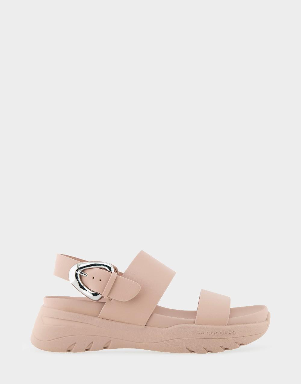 aerosoles Comfortable Women's Sneaker Sandals in Cipria Faux Leather