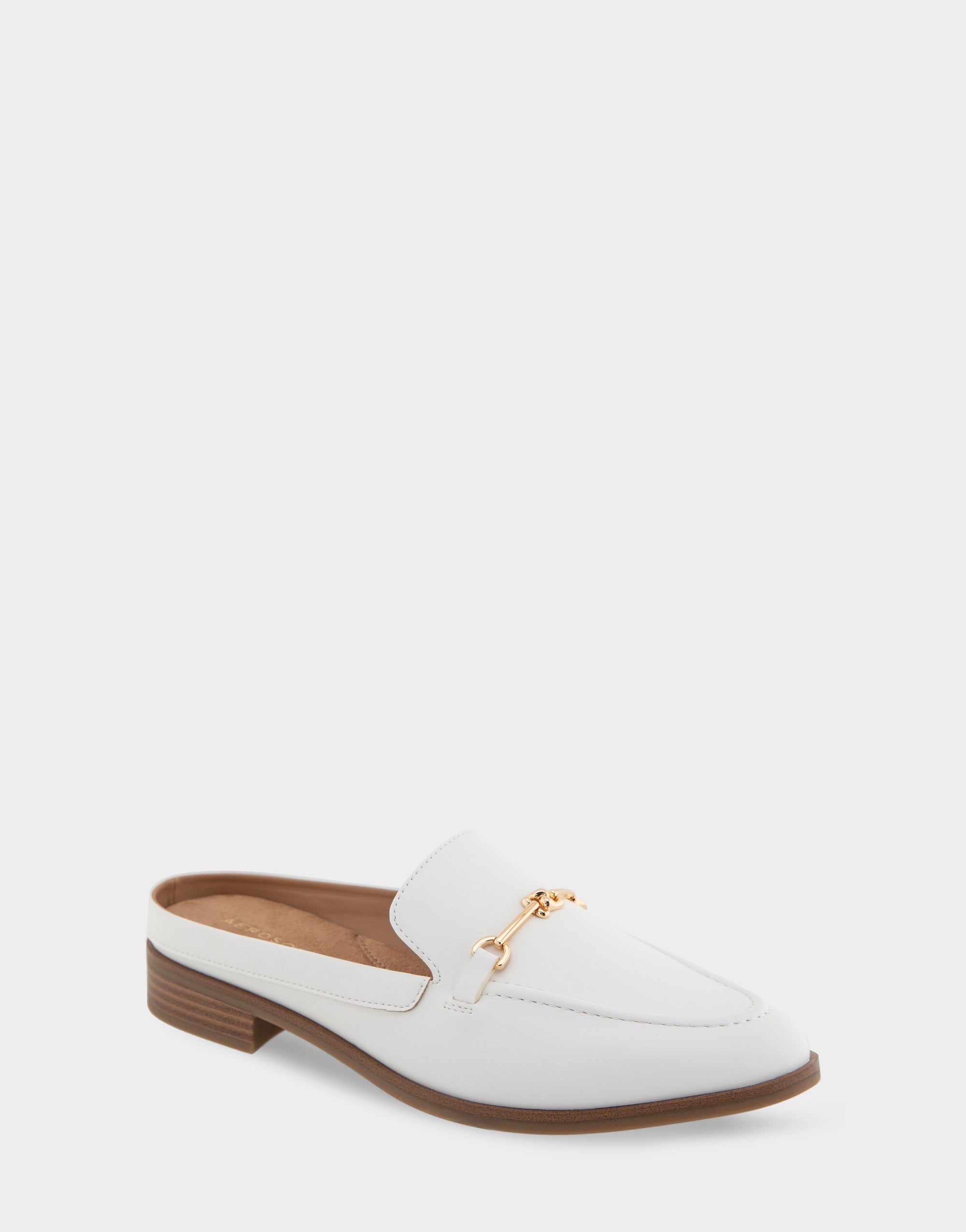Aerosoles Comfortable Women's Tailored Loafer In Bright White Faux Leather