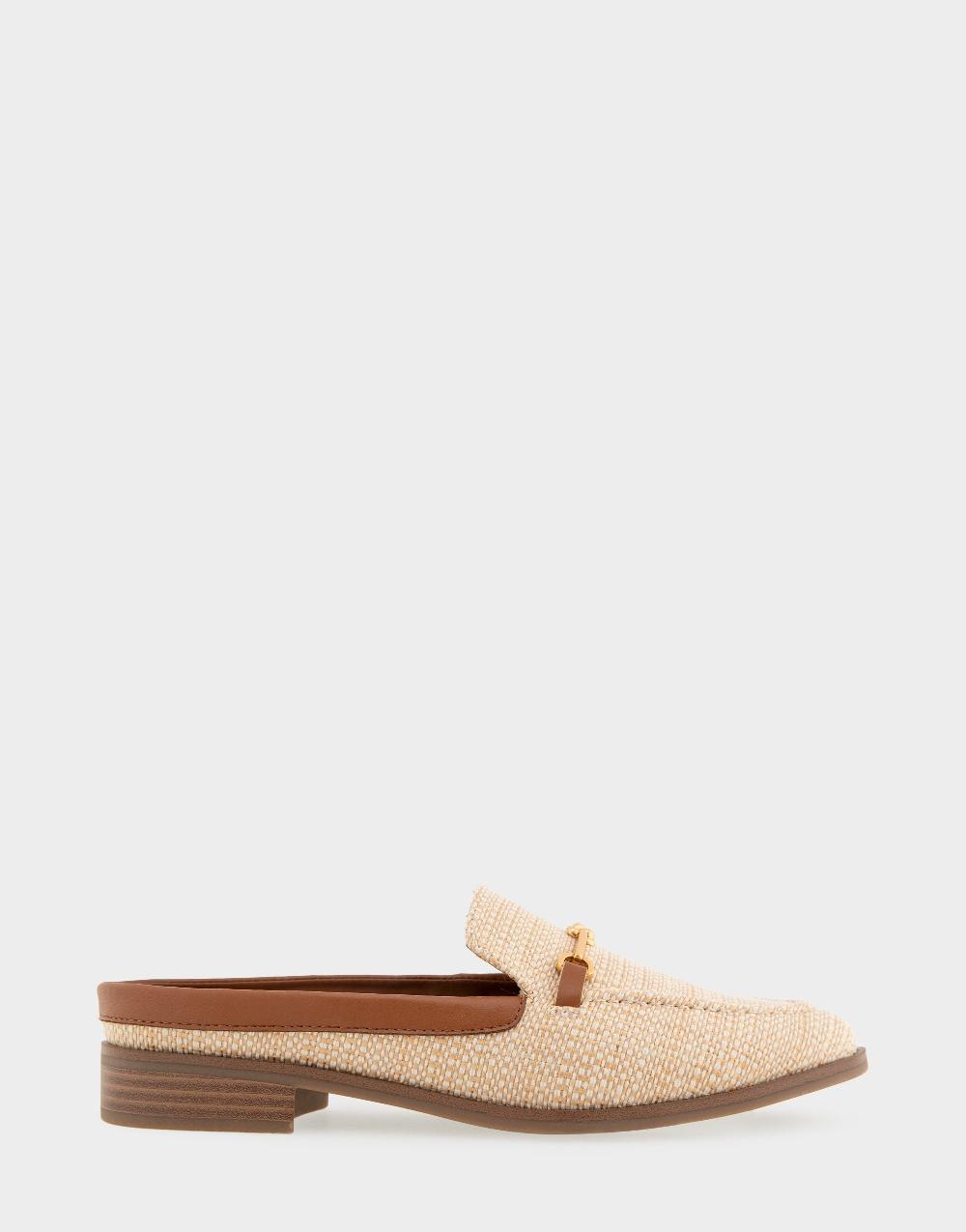 aerosoles Comfortable Women's Tailored Loafer in Natural Tan Raffia