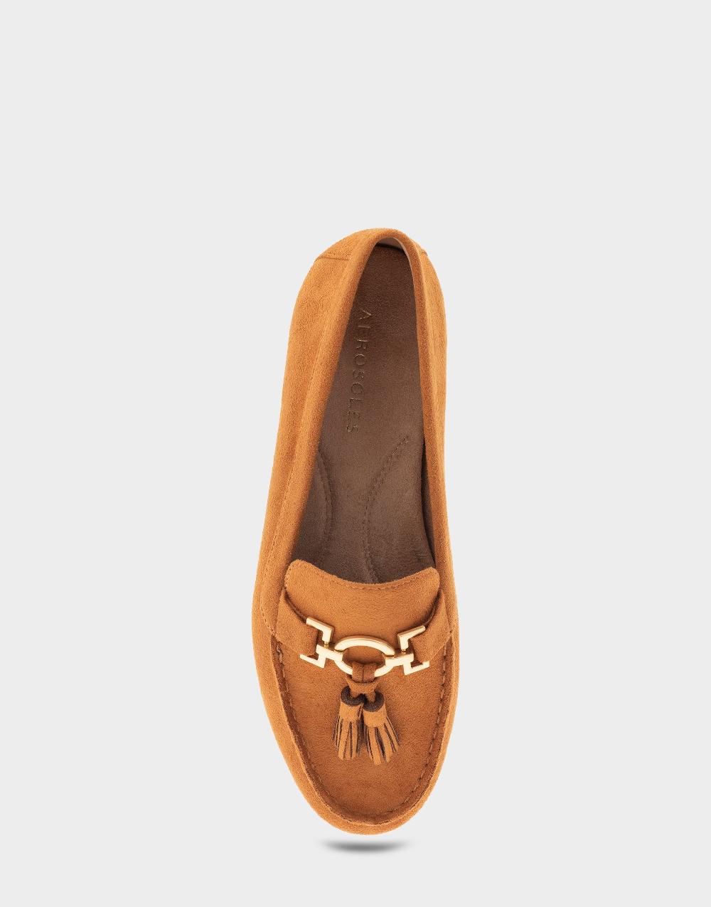 Aerosoles Comfortable Women's Tasseled Loafer In Tan Faux Suede