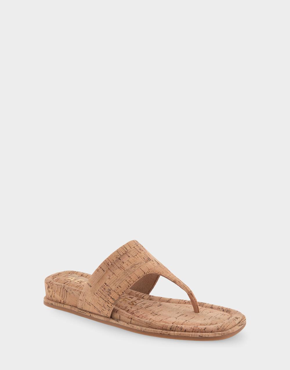 Aerosoles Comfortable Women's Thong Mini Wedge Sandal In Cork