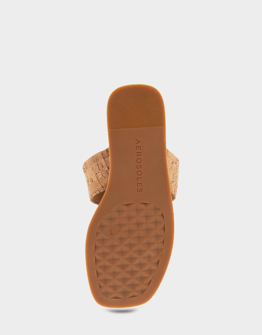 Aerosoles Comfortable Women's Thong Mini Wedge Sandal In Cork