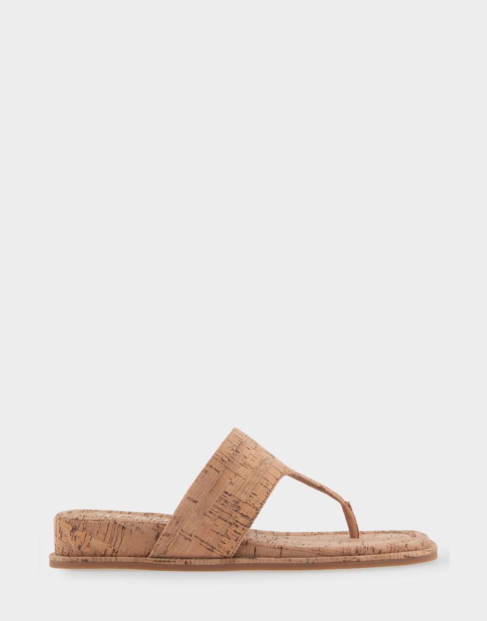 aerosoles Comfortable Women's Thong Mini Wedge Sandal in Cork