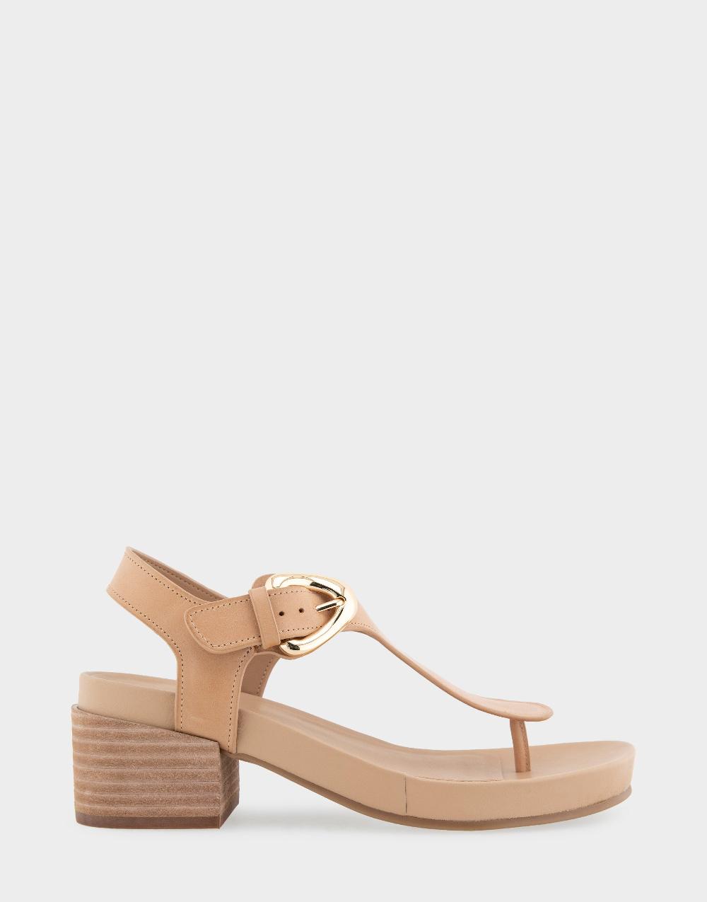 aerosoles Comfortable Women's Thong Sandals in Beige Bisque Leather