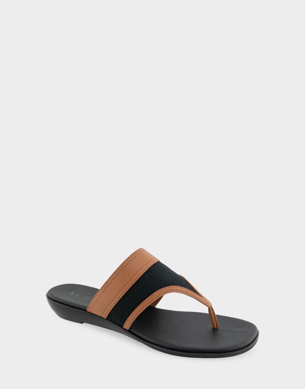 Aerosoles Comfortable Women's Thong Sandals In Black Canvas Canvas Fabric