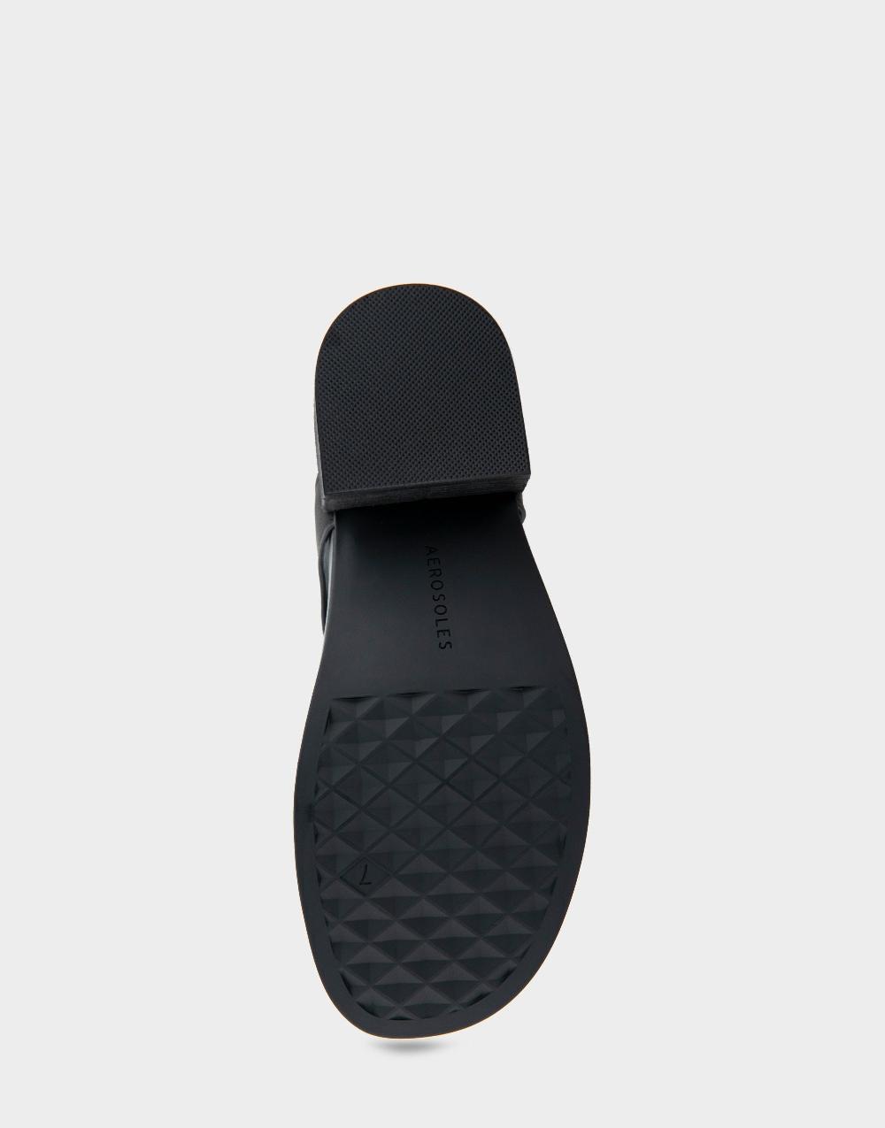 Aerosoles Comfortable Women's Thong Sandals In Black Leather