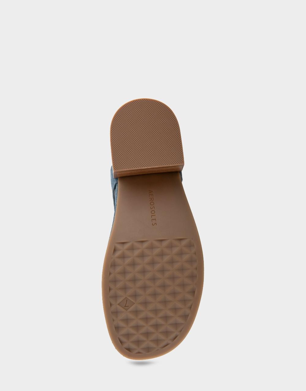 Aerosoles Comfortable Women's Thong Sandals In Blue Jean Denim Fabric