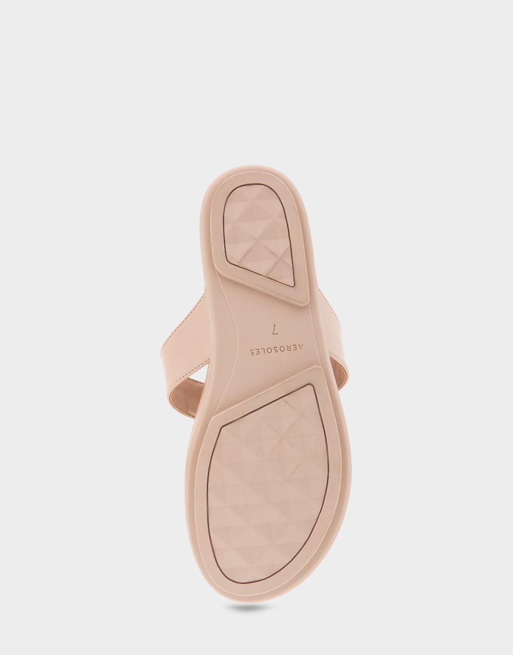 Aerosoles Comfortable Women's Thong Sandals In Cipria Patent Faux Leather Patent