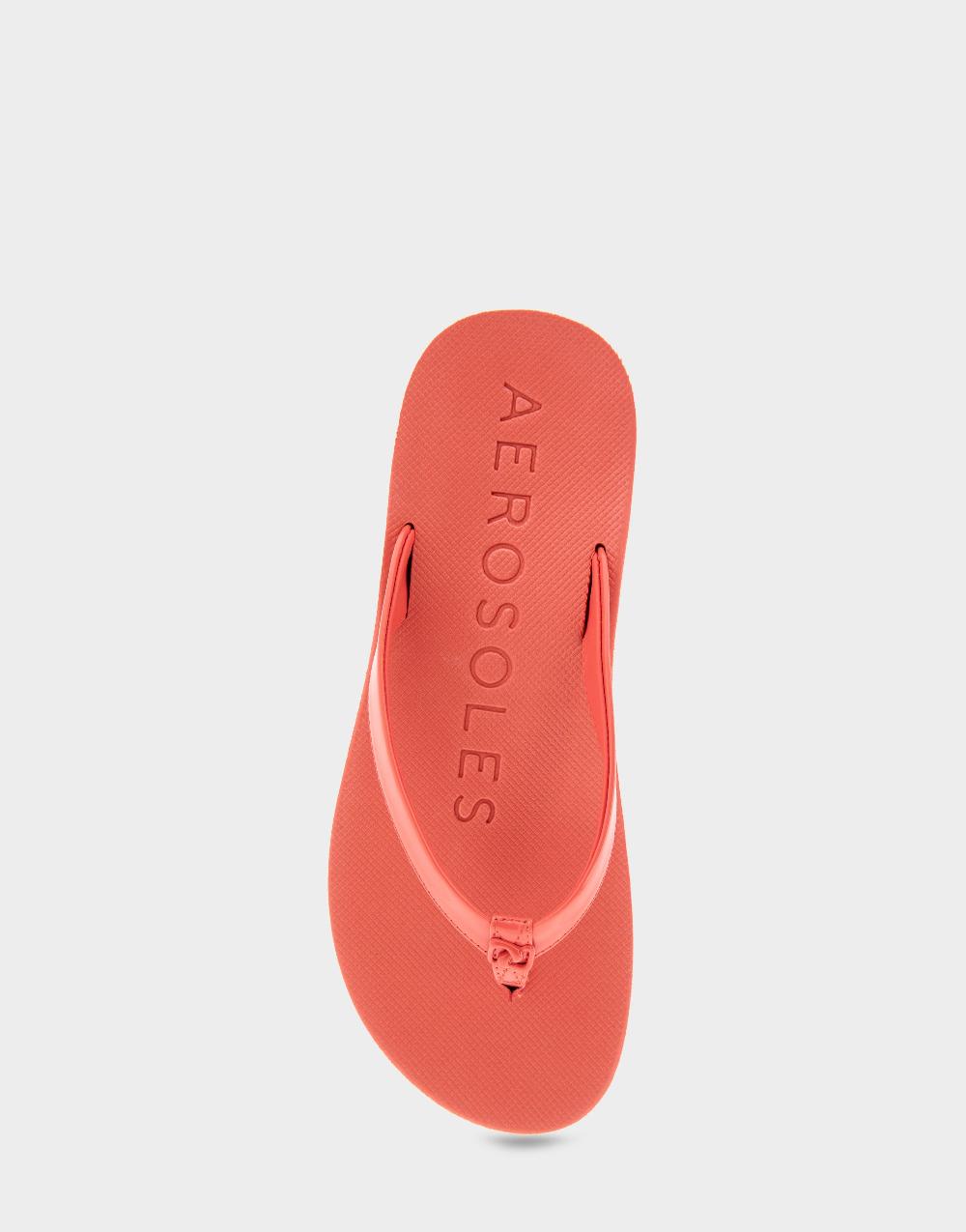 Aerosoles Comfortable Women's Thong Sandals In Coral Faux Leather