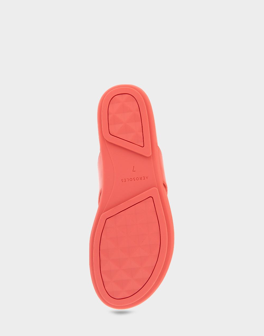 Aerosoles Comfortable Women's Thong Sandals In Coral Patent Faux Leather Patent