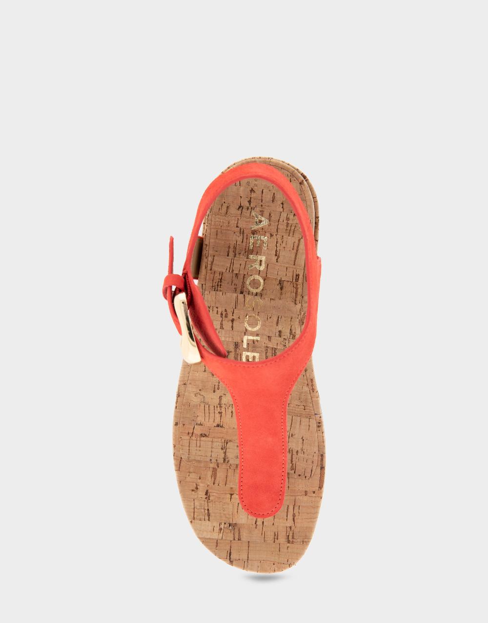Aerosoles Comfortable Women's Thong Sandals In Coral Suede