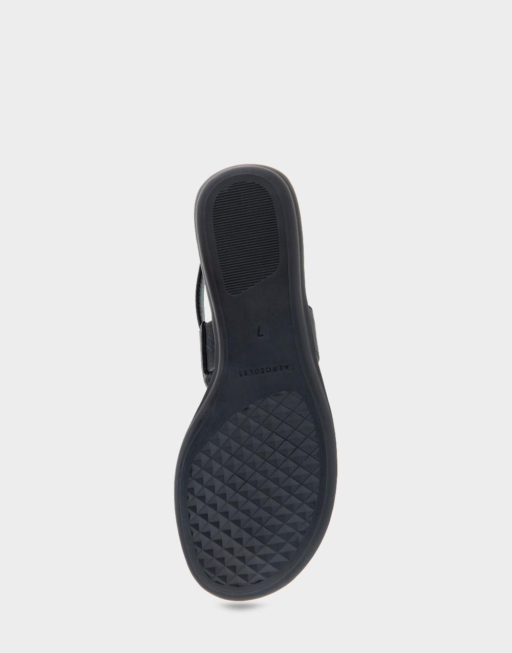 Aerosoles Comfortable Women's Thong Sandals In Navy Faux Leather