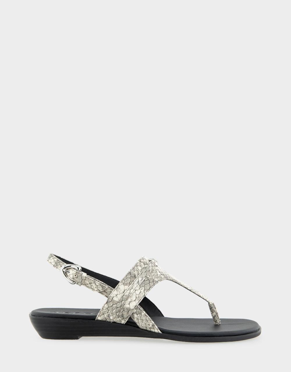 aerosoles Comfortable Women's Thong Sandals in Roccia Embossed Snake Print