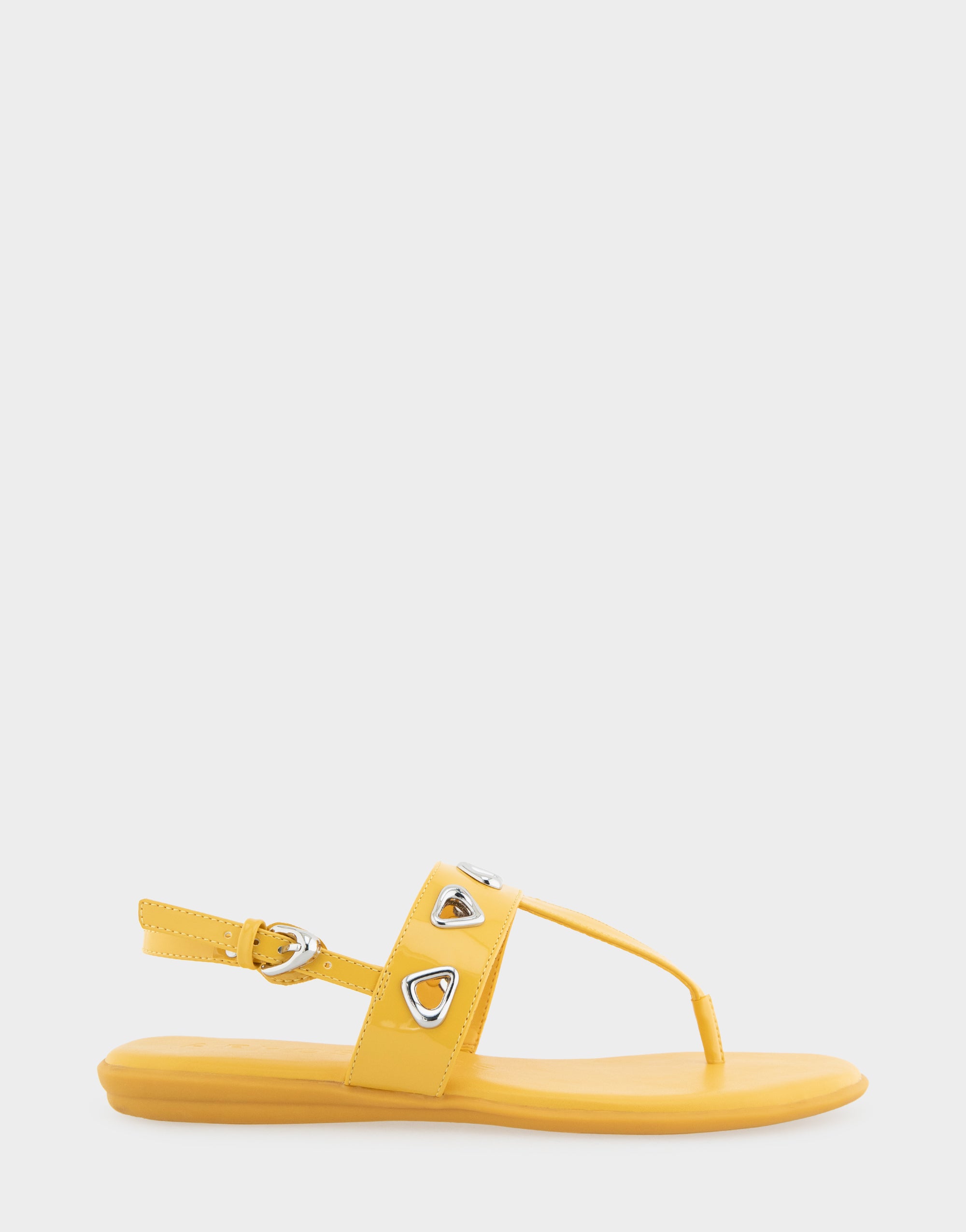 aerosoles Comfortable Women's Thong Sandals in Yellow Patent Faux Leather