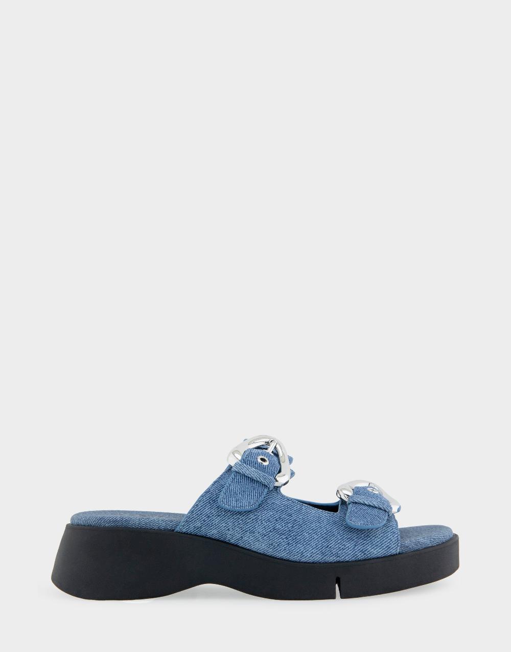 aerosoles Comfortable Women's Walking Sandal in Blue Denim Suede