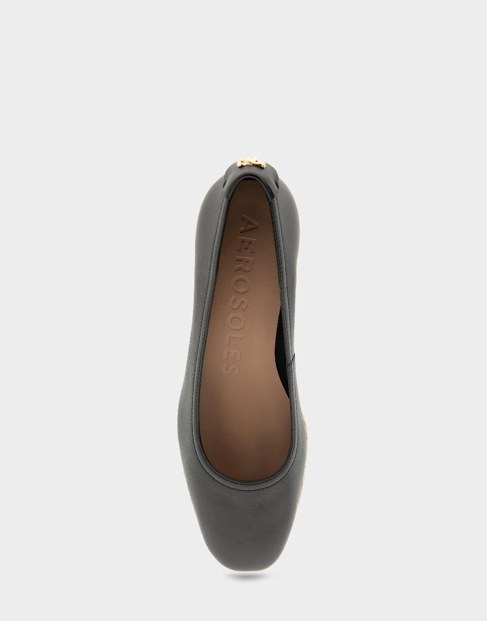 Aerosoles Comfortable Women's Wedge Heels In Black Leather