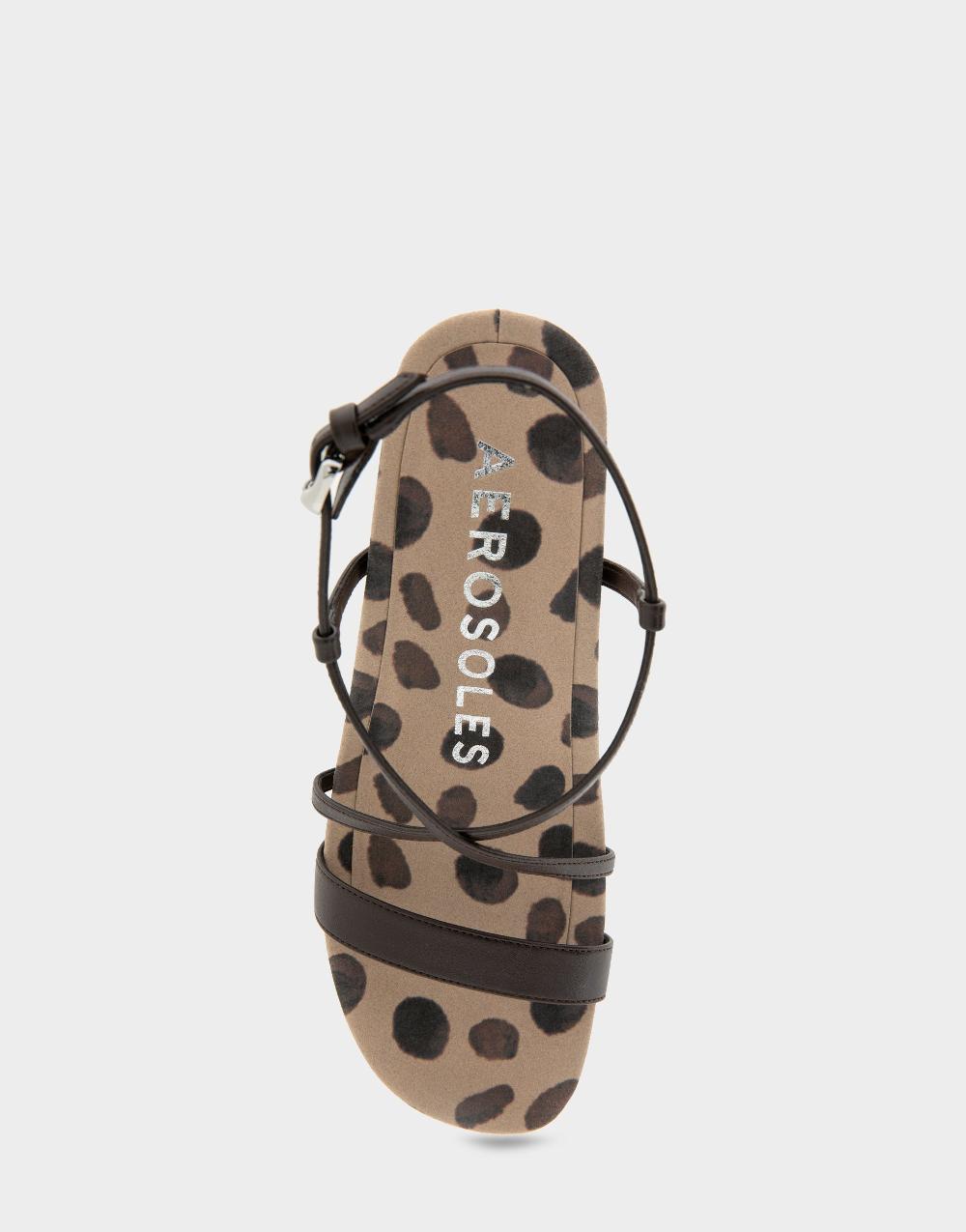 Aerosoles Comfortable Women's Wedge Sandals In Java Spotted Print Faux Leather Faux Leather