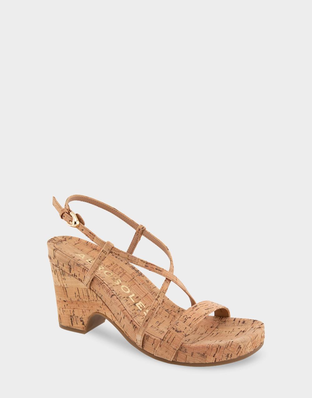 Aerosoles Comfortable Women's Wedge Sandals In Natural Cork Cork