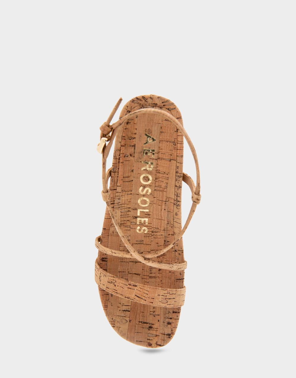 Aerosoles Comfortable Women's Wedge Sandals In Natural Cork Cork