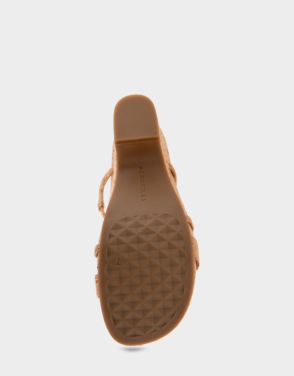 Aerosoles Comfortable Women's Wedge Sandals In Natural Cork Cork