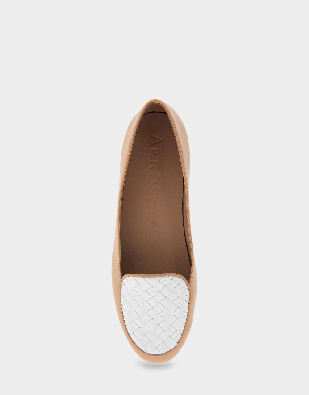 Aerosoles Comfortable Women's Woven Plug Loafer In Doe Faux Leather