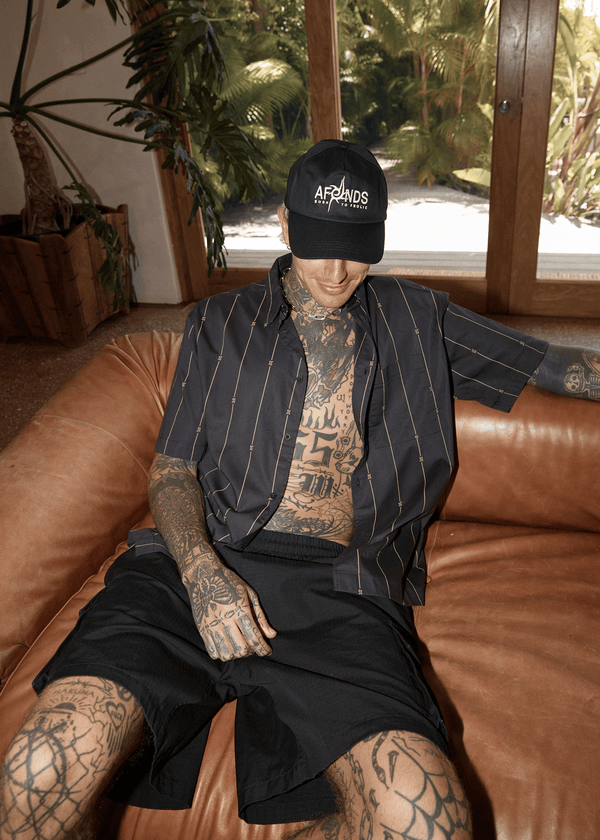 Afends A Stripe - Short Sleeve Shirt Black