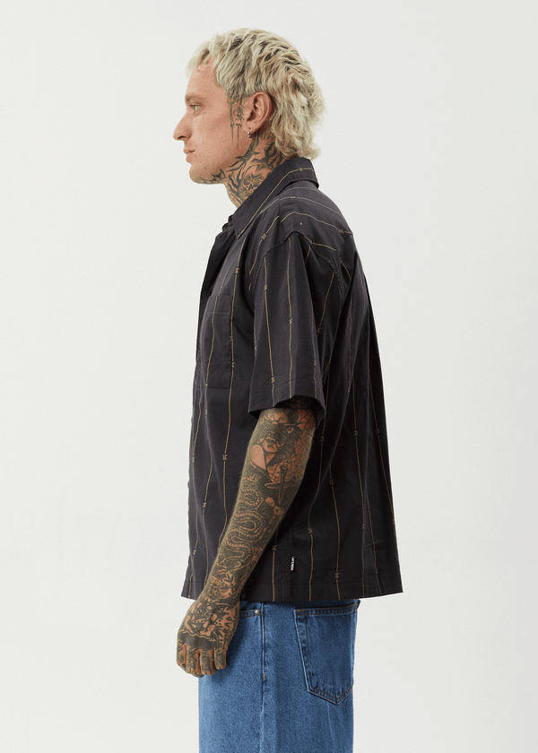 Afends A Stripe - Short Sleeve Shirt Black
